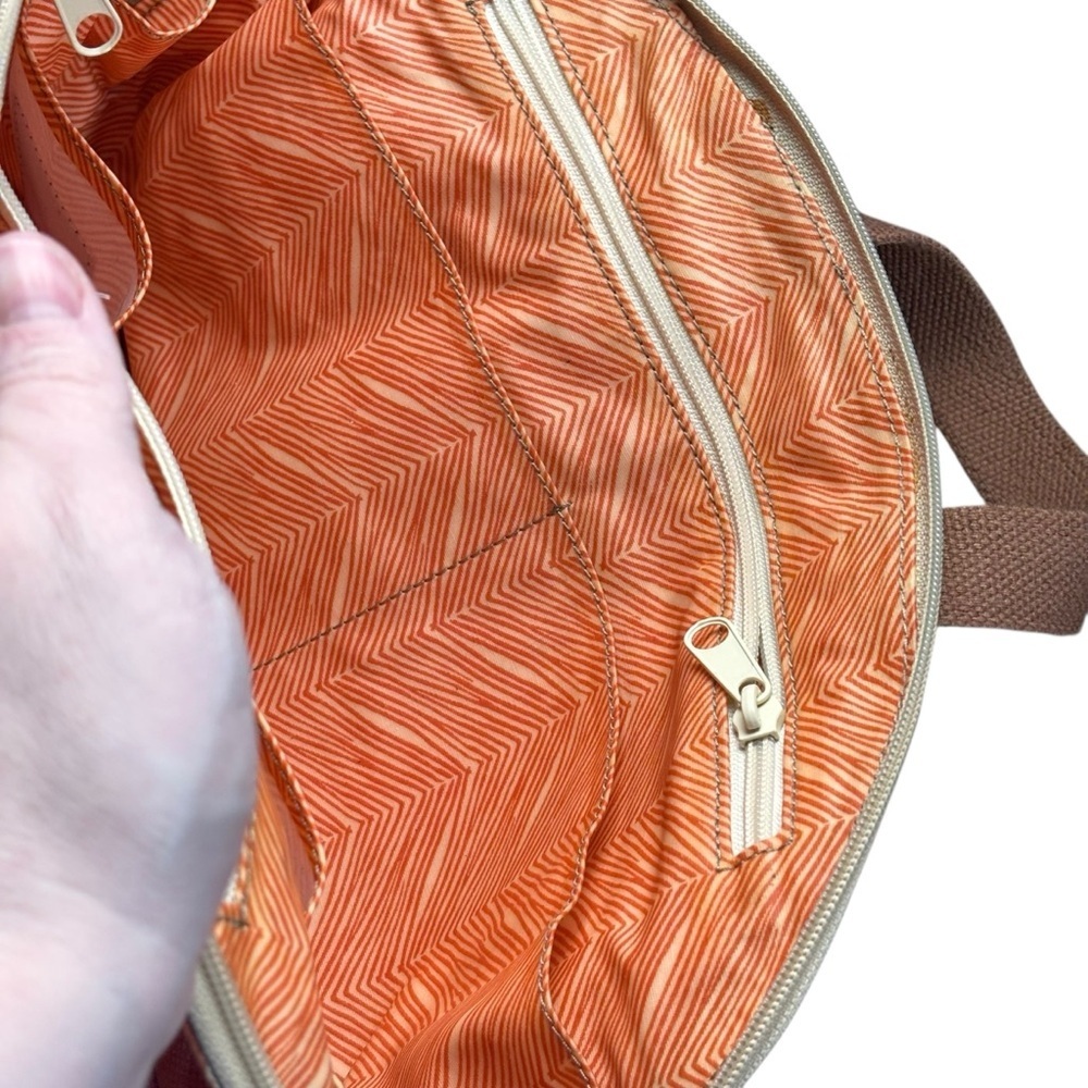 Fossil Key-Per Vintage Inspired Coated Canvas Dome Satchel – Orange Multi - Picture 10 of 15